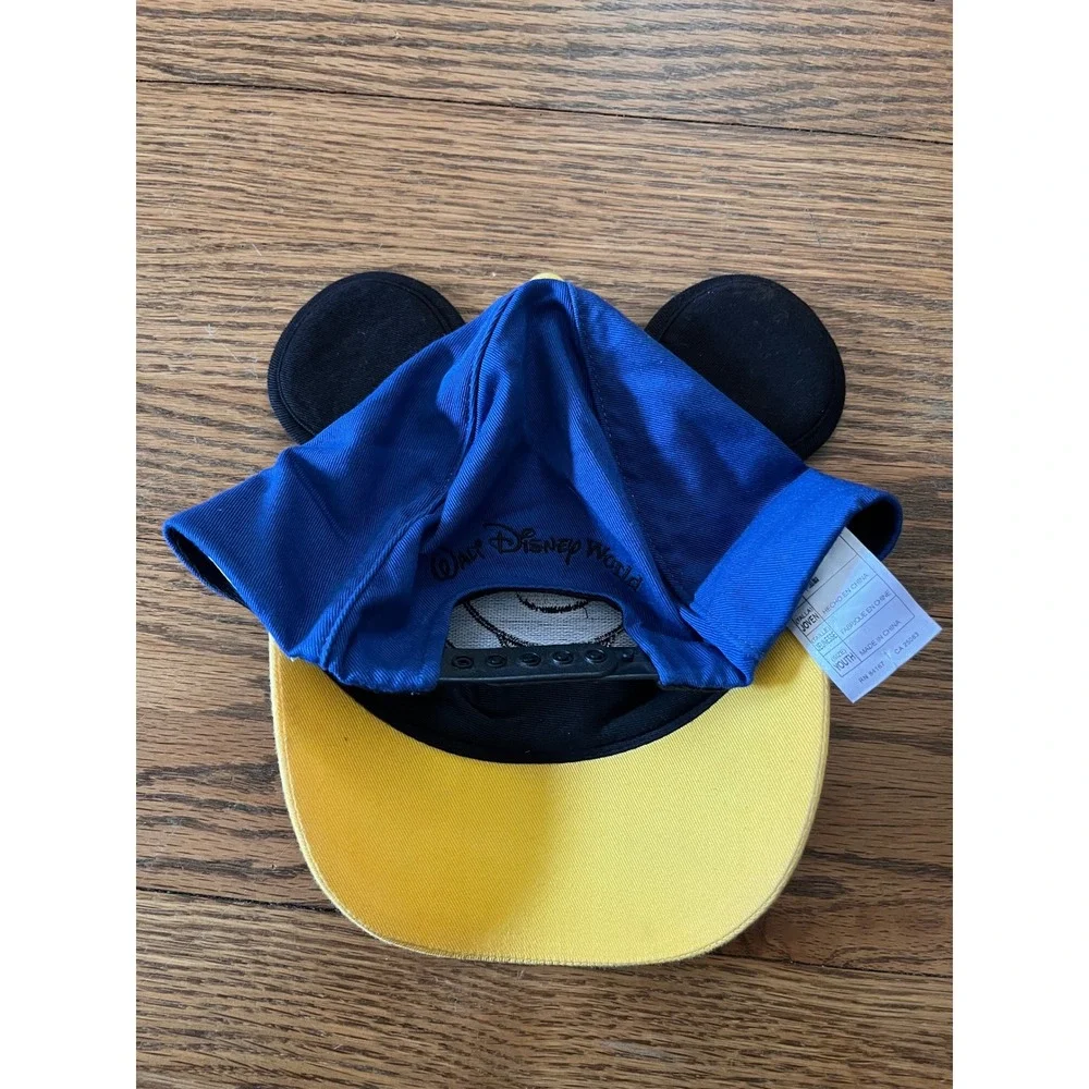 Walt Disney World Kids Mickey Mouse Blue Yellow Snapback Hat with Ears Youth